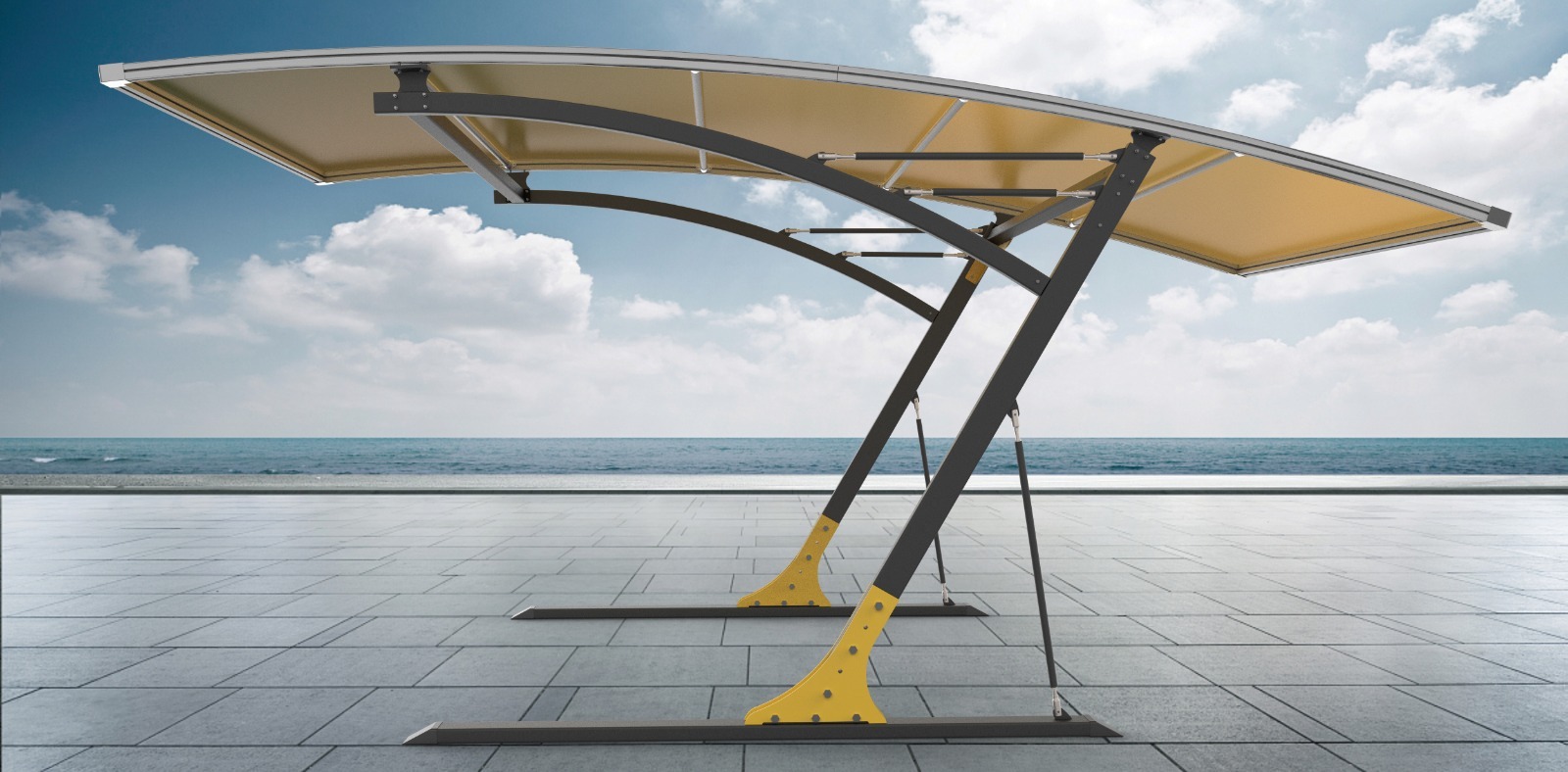 Modern Advaning carport with durable polycarbonate roof